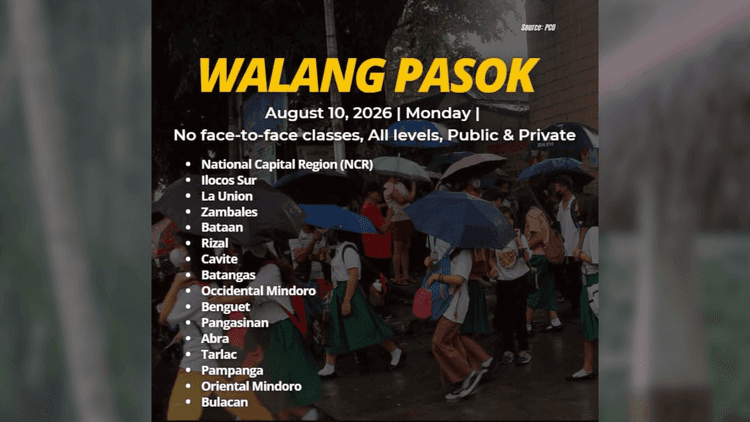 Walang pasok, work-from-home sa gobyerno sa NCR at 15 probinsya
