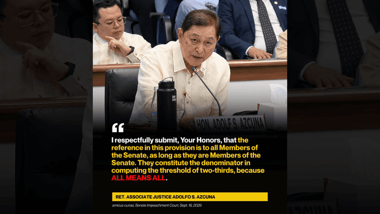 All means all: Buong bilang ng senador, batayan sa impeachment vote ayon kay Azcuna