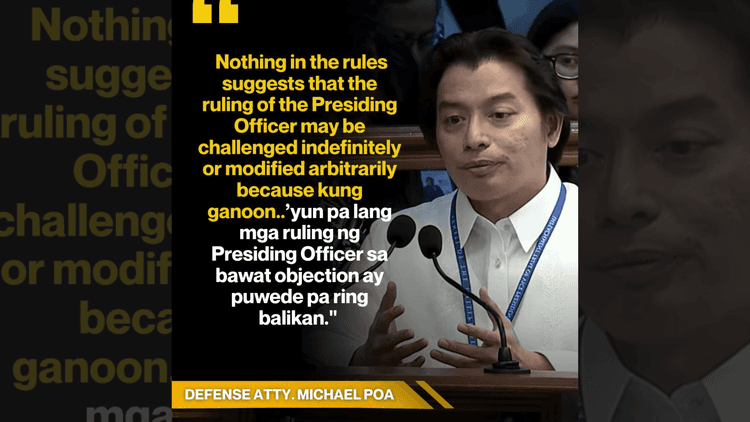 Walang tumutol sa Hulyo 16 ruling ni Presiding Officer tungkol sa 16-vote threshold