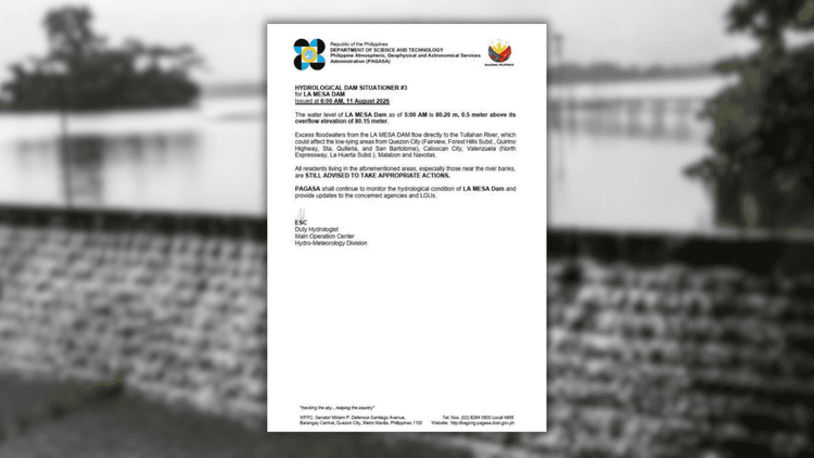 La Mesa Dam umapaw na, water level lampas sa spilling level