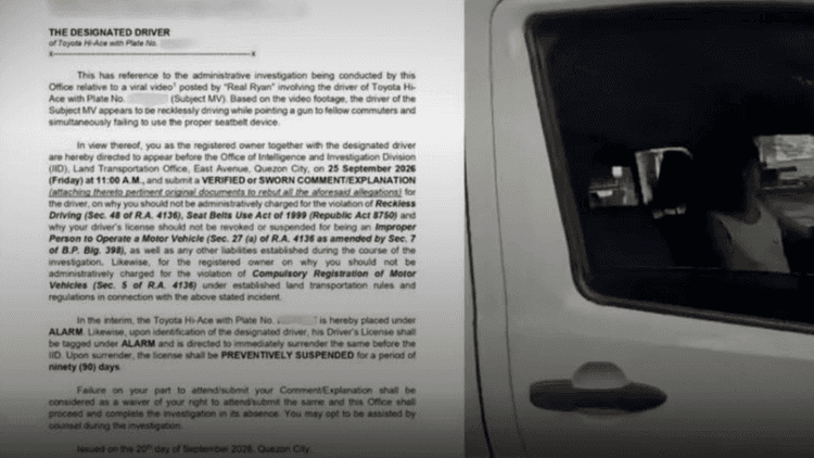 LTO, naglabas ng show cause order laban sa van driver na nanutok ng baril