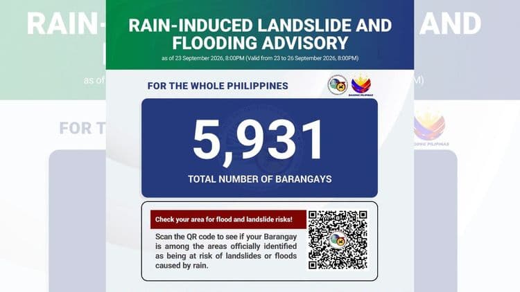 5,931 Barangay, posibleng bumaha dahil sa Bagyong Queenie